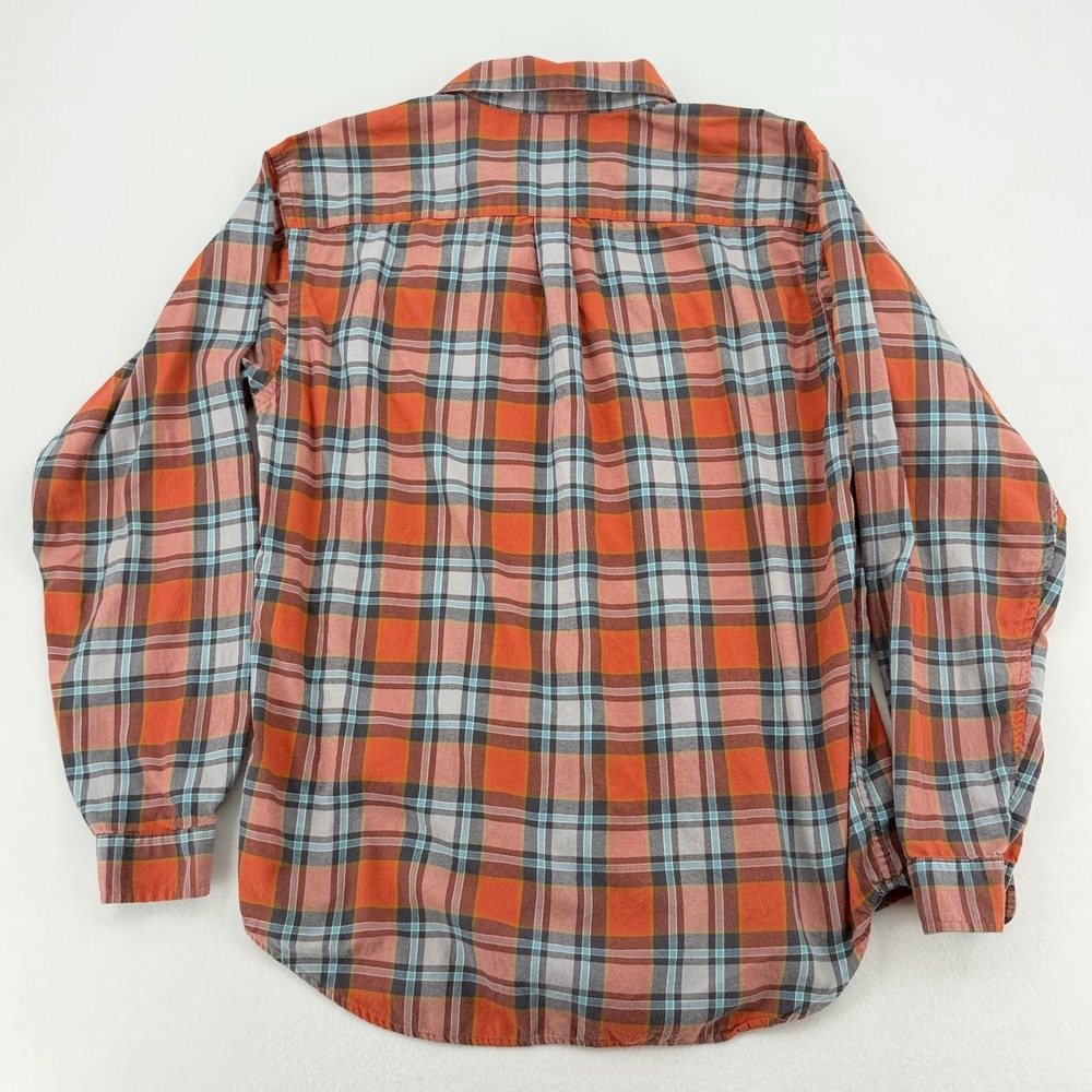 Patagonia Flannel Button Down Mens Medium Orange Plaid 53837 Excellent - Picture 3 of 8